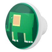 Schattigee groene olifant keramische knop (Rechts)