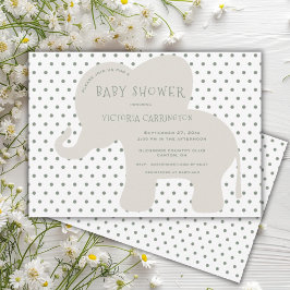 Schattigee groene olifant Polkadot Baby shower Kaart