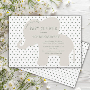 Schattigee groene olifant Polkadot Baby shower Kaart