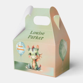 Schattigee Groene Oranje Dragon Boy Baby shower Da Bedankdoosjes