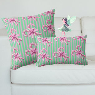 Schattigee Groene Paarse Roze Snoep Cane Kerstmis Kussen