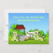 Schattigee groene pony's St Patrick's Day Horse Ve Kaart (Voorkant)
