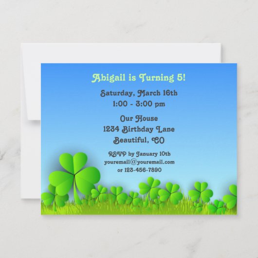 Schattigee groene pony's St Patrick's Day Horse Ve Kaart (Achterkant)