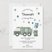 Schattigee Groene Recycling Truck Boys Voertuigen  Kaart (Voorkant)