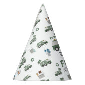 Schattigee Groene Recycling Truck Kinder Naam Age  Feesthoedjes (Links)