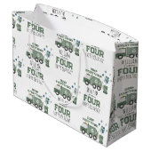 Schattigee Groene Recycling Truck Kinder Naam Age  Groot Cadeauzakje (Achterkant Gekanteld)