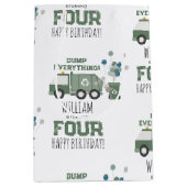 Schattigee Groene Recycling Truck Kinder Naam Age  Medium Cadeauzakje (Voorkant)