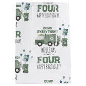 Schattigee Groene Recycling Truck Kinder Naam Age  Medium Cadeauzakje (Achterkant)