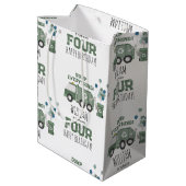 Schattigee Groene Recycling Truck Kinder Naam Age  Medium Cadeauzakje (Achterkant Gekanteld)