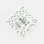 Schattigee Groene Recycling Truck Kinder Naam Age  Servet (Hoek)