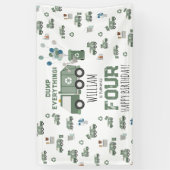 Schattigee Groene Recycling Truck Kinder Naam Age  Spandoek (Verticaal)