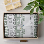 Schattigee Groene Recycling Truck Kinder Naam Age  Tissuepapier (Geschenk)