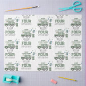 Schattigee Groene Recycling Truck Kinder Naam Age  Tissuepapier (Craft)