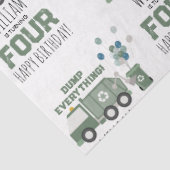 Schattigee Groene Recycling Truck Kinder Naam Age  Tissuepapier (Detail)