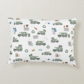 Schattigee groene Recycling Truck Kinder Voertuige Accent Kussen (Achterkant)