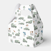 Schattigee Groene Recycling Truck Kinder Voertuige Bedankdoosjes (Achterkant)