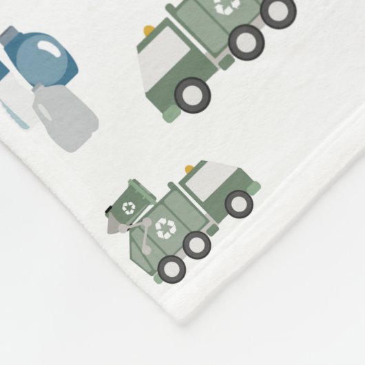 Schattigee groene Recycling Truck Kinder Voertuige Fleece Deken (Hoek)