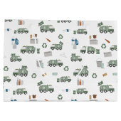 Schattigee groene Recycling Truck Kinder Voertuige Groot Cadeauzakje (Achterkant)