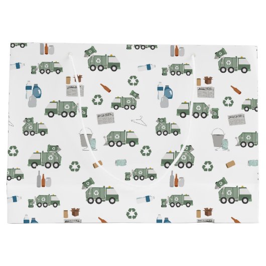 Schattigee groene Recycling Truck Kinder Voertuige Groot Cadeauzakje (Achterkant)