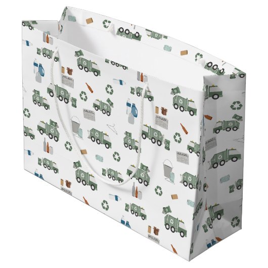 Schattigee groene Recycling Truck Kinder Voertuige Groot Cadeauzakje (Achterkant Gekanteld)