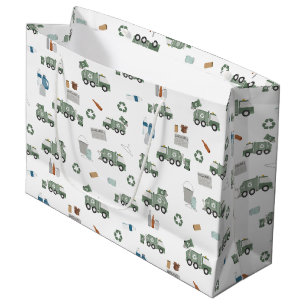 Schattigee groene Recycling Truck Kinder Voertuige Groot Cadeauzakje