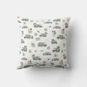 Schattigee groene Recycling Truck Kinder Voertuige Kussen (Achterkant)