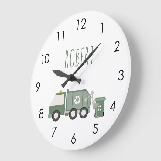 Schattigee Groene Recycling Truck Voertuigen Kinde Grote Klok (Hoek)