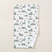 Schattigee groene recyclingtruck Kinder voertuigen Bad Handdoek (Handdoek)
