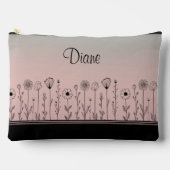 Schattigee Groene/Roze Ombre Flower Doodles Etui (Voorkant)