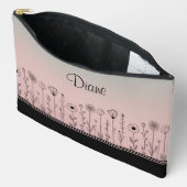 Schattigee Groene/Roze Ombre Flower Doodles Etui (Open)