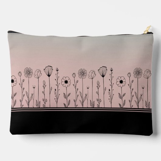Schattigee Groene/Roze Ombre Flower Doodles Etui (Achterkant)