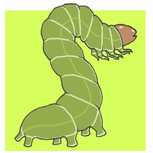 Schattigee groene rups Sticker (Voorkant)