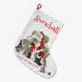 Schattigee Groene Santa Bunny Konijnen Kerstmis Po Grote Kerstsok (Voorkant (Hangend))