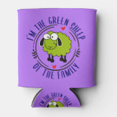 Schattigee Groene Schaap van de Familie, Vegan Blikjeskoeler (Voorkant)