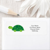 Schattigee groene schildpad baby shower retour adr etiket (Insitu)