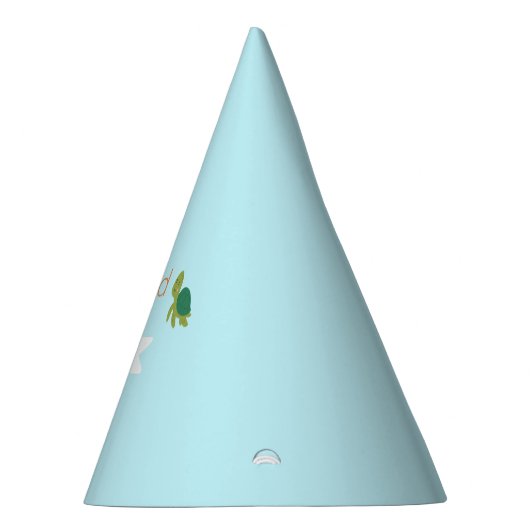 Schattigee Groene Schildpad Blauw Zee Verjaardag Feesthoedjes (Rechts)