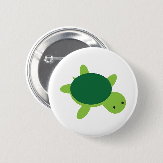 Schattigee groene schildpad Button (Voorkant /achterkant)