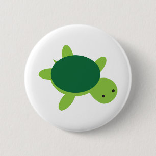 Schattigee groene schildpad Button