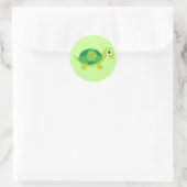 Schattigee Groene Schildpad Ronde Stickers voor Ki (Tas)