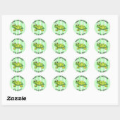 Schattigee groene schildpad thema Baby shower Stic Ronde Sticker (Vel)