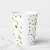 Schattigee groene schildpadden twee patroonbladere papieren bekers (Links)