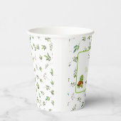 Schattigee groene schildpadden twee patroonbladere papieren bekers (Rechts)