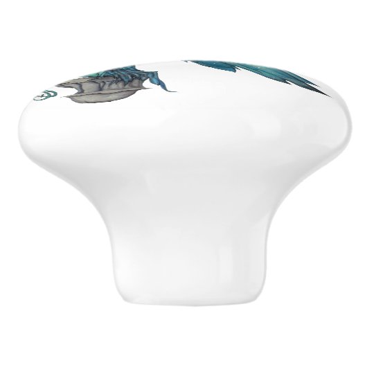 Schattigee groene sprookjesillustratie van Molly H Keramische Knop (Zijkant)