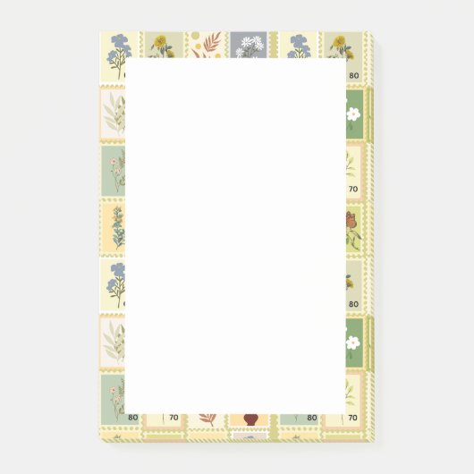 Schattigee groene stempels Botanische kunstwerken Post-it® Notes (Voorkant)