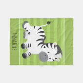 Schattigee Groene Streep Safari Oerwoud Baby Zebra Fleece Deken (Voorkant (Horizontaal))