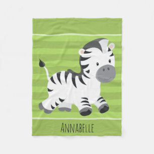 Schattigee Groene Streep Safari Oerwoud Baby Zebra Fleece Deken