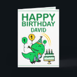 Schattigee Groene T-Rex Dinosaurus Kleinzoon 1e Ve Kaart<br><div class="desc">Schattigee Groene T-Rex Dinosaurus Kleinzoon 1e Verjaardag, dit ontwerp is voor iedereen die op zoek is naar iets leuks voor een jongetje op zijn 1e verjaardag. Als u op zoek bent naar uitnodigingen voor de eerste verjaardag, vooral voor uw kleinzoon, is dit perfect wat u nodig hebt. Het ontwerp is...</div>
