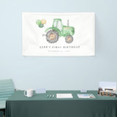 Schattigee groene tractorverjaardag spandoek (Beurs)