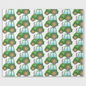 Schattigee groene trekker voor Little Boy's Birthd Cadeaupapier (Vlak)