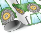 Schattigee groene trekker voor Little Boy's Birthd Cadeaupapier (Rol Hoek)